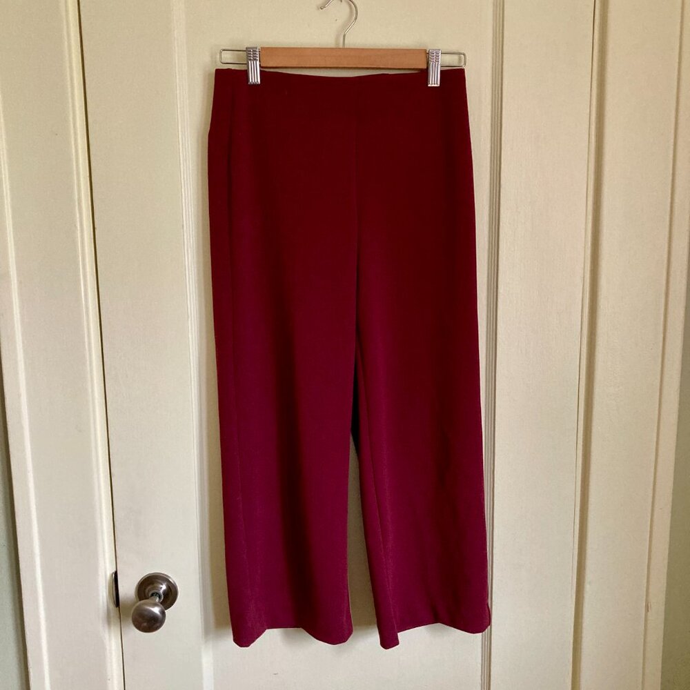 LOFT Wide-Leg Trousers – Wine/Maroon – Size XSP